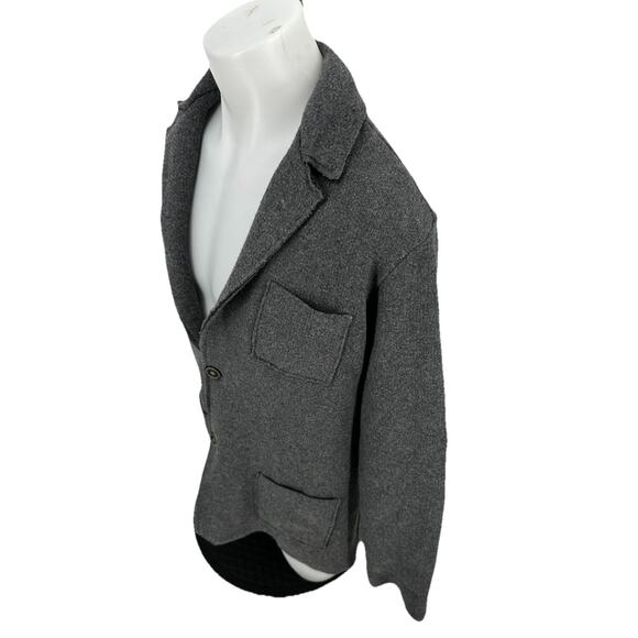 Emozioni Uomo Large Men Italy Wool Blend Sweater Blazer Gray 2 Button CLTs - Picture 2 of 8